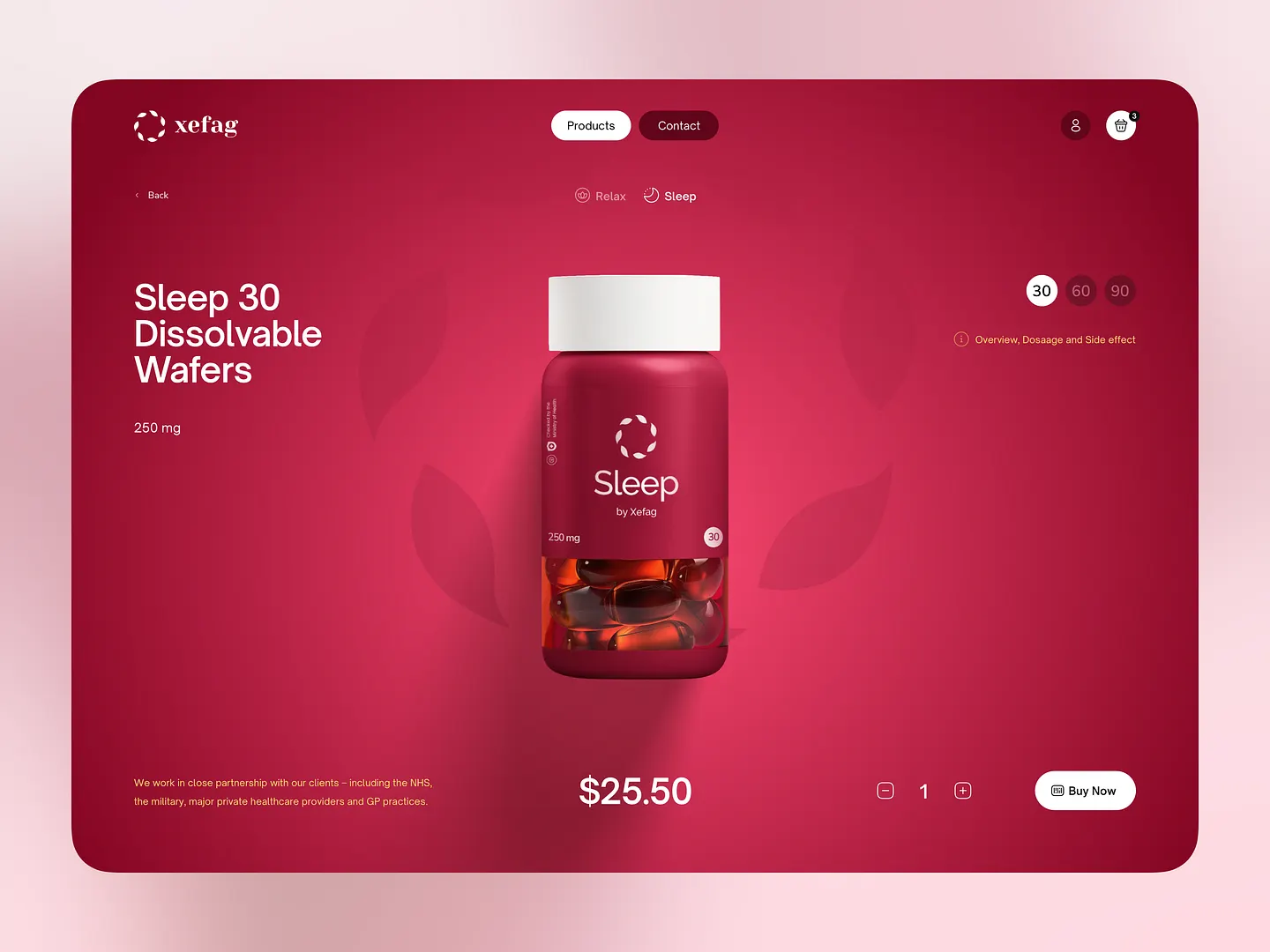 Pharmacy Website: Sleek Supplement Product Card Design