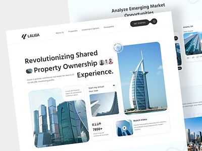 Real Estate Investments Landing Page agent apartments architecture building business houses invest investment landing page listings properties property real estate real estate investment real estate web realestate rent smart home smart property investment uiux
