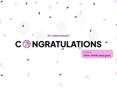 Dribbble 15th Anniversary clean dribbble anniversary dribbble community graphic design illustration saas ui vector