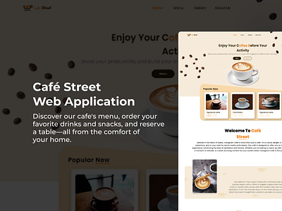 Cafe Street - Coffee Shop - Web Application UI branding cafe designing graphic design logo ui ui ux