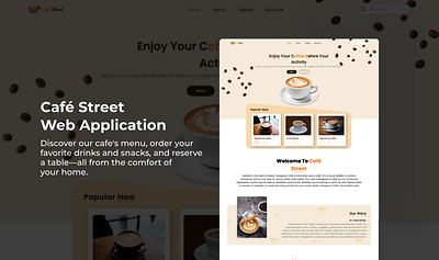 Cafe Street - Coffee Shop - Web Application UI branding cafe designing graphic design logo ui ui ux