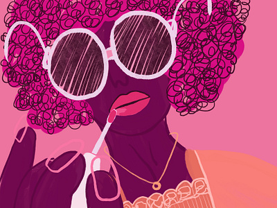 lip gloss advertising advertisingillustration bold brand identity branding character concept art design editorial fashion girl graphic design illustration magazine makeup pink selfcare selflove sunglasses woman