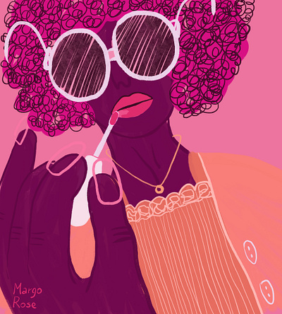 lip gloss advertising advertisingillustration bold brand identity branding character concept art design editorial fashion girl graphic design illustration magazine makeup pink selfcare selflove sunglasses woman