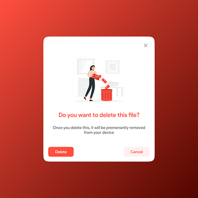 Delete Popup Card branding design figma graphic design illustration logo product design ui ux vector