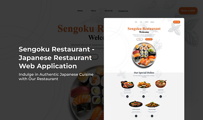 Sengoku - Japanese Restaurant - Web Application UI 3d branding designing figma graphic design logo restaurant ui ui ux