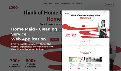 Home Maid - Cleaning Service - Web Application UI branding cleaning service designing graphic design logo ui ui ux