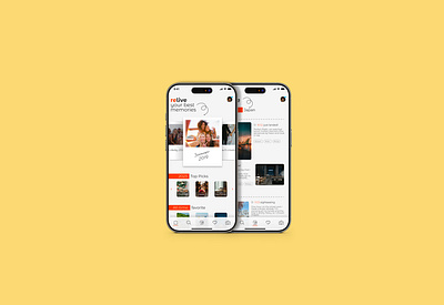 relive Mobile App Design Concept albums app design figma graphic design memories mobile app mobile app design photos scrapbook ui ux uxui design