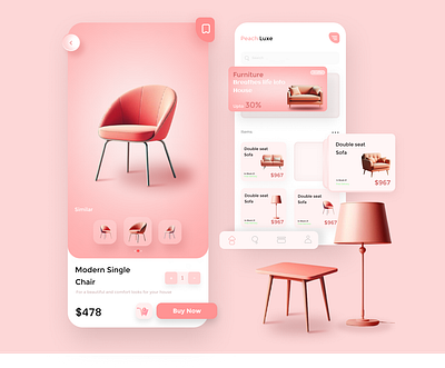 Peach Luxe app designing design figma graphic design ui ux