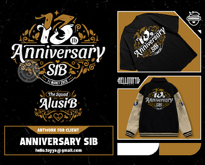 (SOLD OUT) 13th SIB Anniversary, Artwork for T-shirts anniversary apaprel artwork batik branding clothing commission work decorative design for sale illustration merchandise ornament print product design project retro streetwear tshirt design typography vintage logo