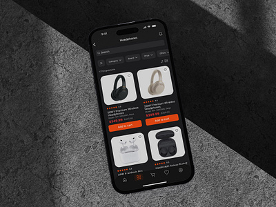 E-commerce App | Mobile Gadgets Store daily ui dark mode design e commerce filters gadgets mobile app mobile store online shop product cards shop ui ui trends ux