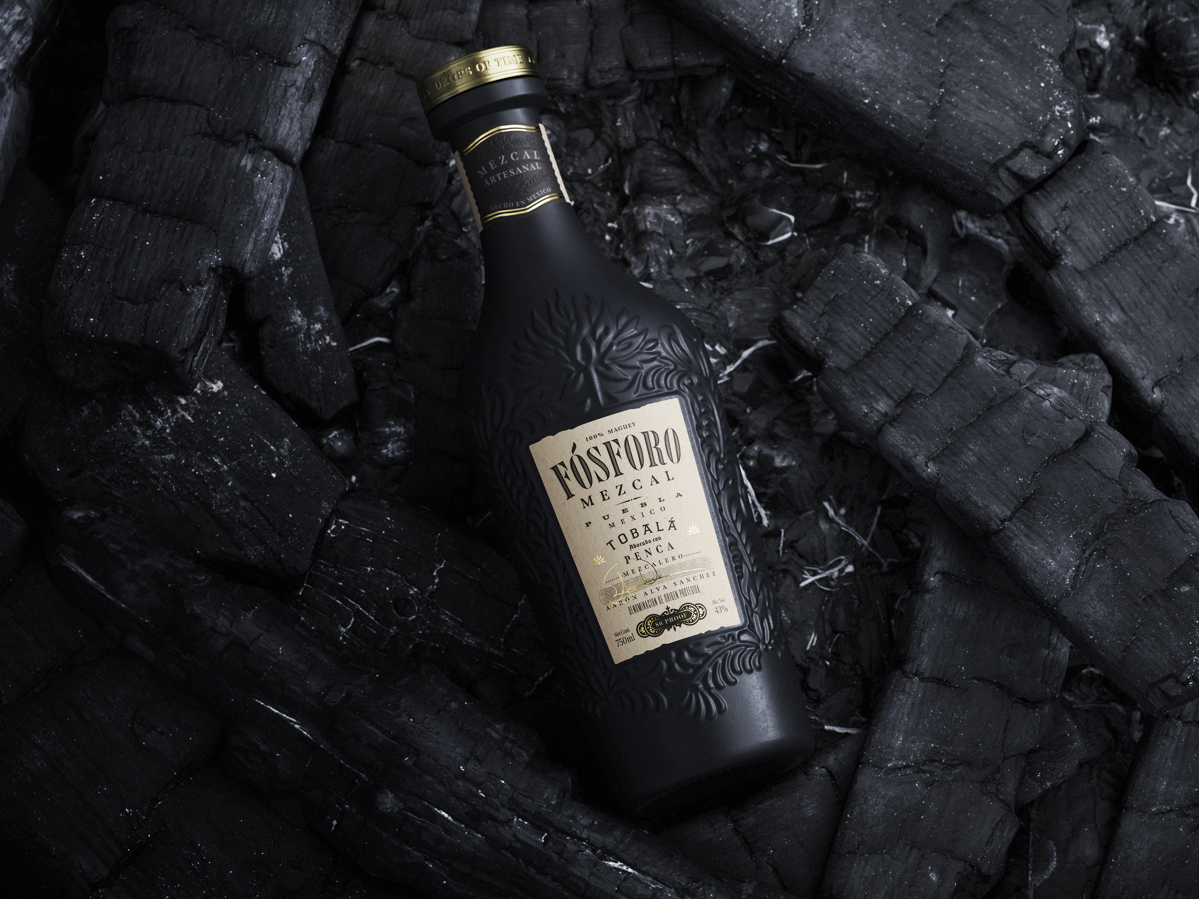 Fósforo Mezcal bottle design branding graphic design illustration lettering logo luxury mezcal packaging type typography