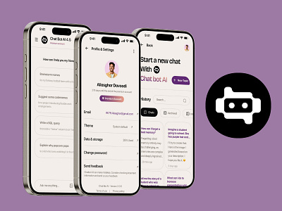 Chatbot AI App UI Kit adobe xd ai chatbot ai kit chatbot creative app design figma figma app figma chatbot figma kit figma ui figma uiux illustration mobile apps mobile ui ui ui kit uiux uiux designing xd