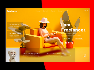 FREELANCING LANDING PAGE DESIGN app branding design figma graphic design grow illustration logo ui userexperience ux vector web webdesign