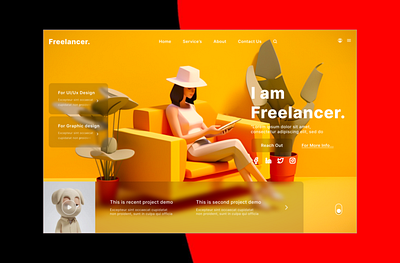 FREELANCING LANDING PAGE DESIGN app branding design figma graphic design grow illustration logo ui userexperience ux vector web webdesign