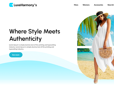 LuxeHarmony's fashion brands UI Design 999w 999watt beaches branding cleandesign clothings design fashionbrands heroheader logo logodesigning maskiing ui uxresearch visualhirearchy wawes