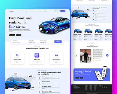 Car Rental Website Landing Page Design figma landing page ui ux website design