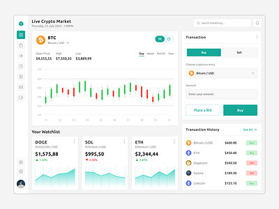 Crypto Management & Crypto Trading Tracker Dashboard analytics app banking charts clean crypo dashboard crypto crypto currency dashboard dashboard design design finance minimal statistics stats trading ui ui design user interface visual design