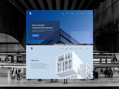 Web design for a construction company construction design development figma layout ui uxui webdesign website
