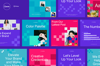 Creative Agency Social Media Pack branding business canva canva template design instagram instagram template pixelation social media social media template ui