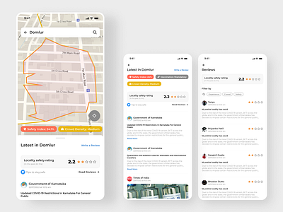 Covid Safety App covid design feedback gmaps google maps maps mobile pandemic ratings reviews ui ux