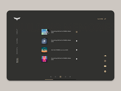 Web Music Player for FABEE Music animation audio audio player bitbithooray cover design dj instagram motion music music player player playlist social song sound spotify track vinyl web player