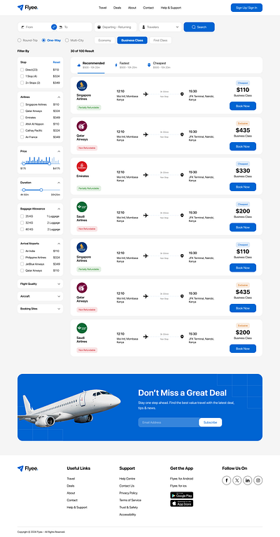 Flight Booking Search Page UI Design design flight ticket graphic design landing page search page search result page ticket booking travel ticket ui ui design ui ux web design web page