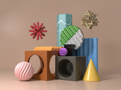 3d Abstract Visual 3d abstract c4d cinema4d colors geometric isometric render visual