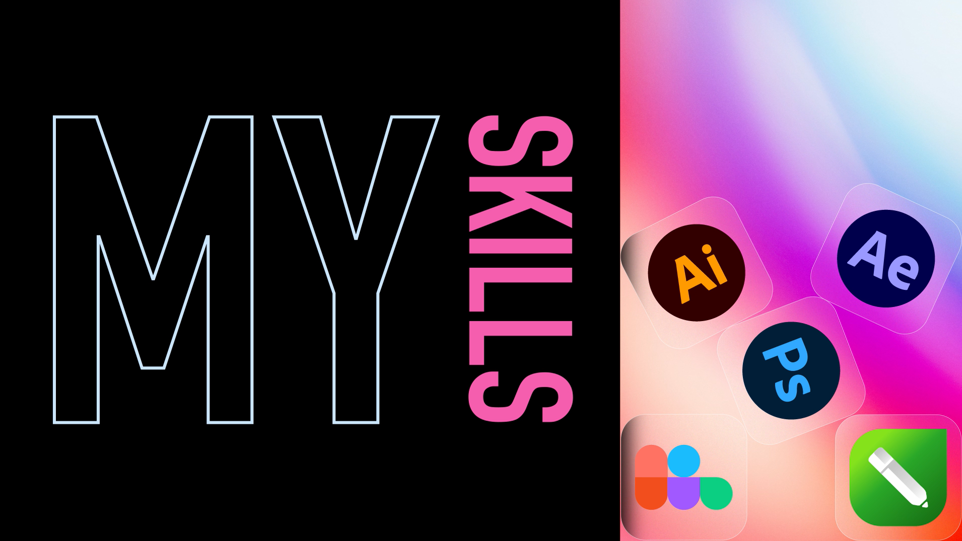 My skills aftereffect animation glassmorphism gradient icons motion motion graphics