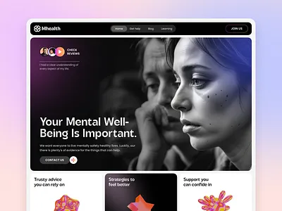 Mental Healthcare Website Design UI UX | MHealth business design design agency figma figma design focotik focotik agency healthcare landing page meditation mental health design mental health support product design ui ui design ui ux ui ux design ui ux design agency website design