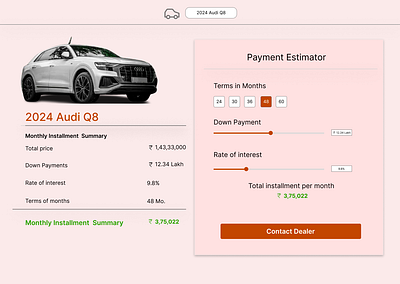 Auto loan calculator auto loan calculator graphic design logo ui ux