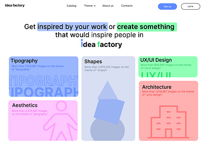 Idea Factory Main page figma ux uxui