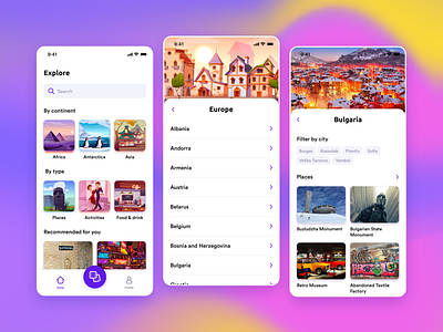 App UI/UX for Bizarre Travel social media posts