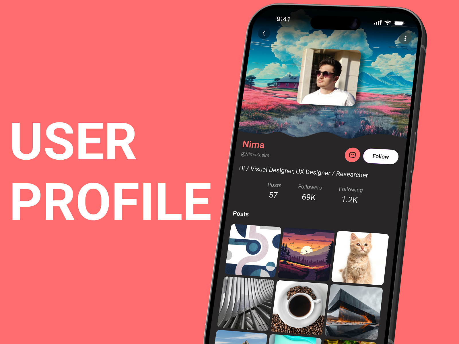 User Profile / Mobile / #DailyUI 006 by Nima on Dribbble