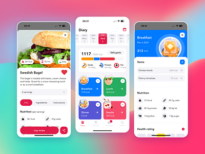 App UI/UX for Meals social media posts