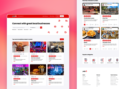 Concept Website for Yelp social media posts