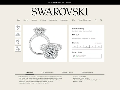 swarovski jewellery landing page ui design uiux