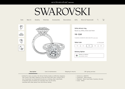 swarovski jewellery landing page ui design uiux