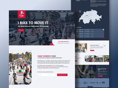 Landing page design for I BIKE to move it bike cycling design landing page ui website