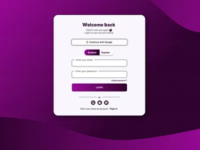 Streamlined Access: Sleek Educational Login Design education figma login