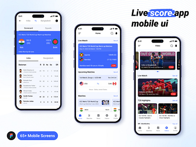 CRICK HUB - Cricket live Score Sport App Mobile UI app design clean cricbuzz cricket scorecard app gamification icc ios ipl match minimal mobile app mobile app design mobile app ui kit modern player score score app ui kit scoreboard sportapp world cup