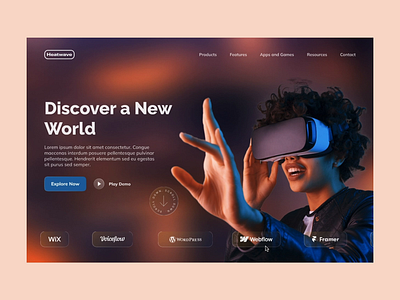 VR Website: Landing page 3d animation home page landing page ui ui design ux vr web design