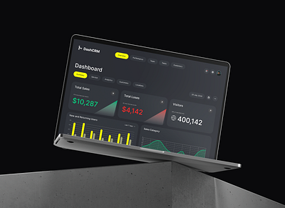 DashCRM - Concept UI/UX adobe xd app black branding chart crm dashboard design figma graphic design logo minimalistic platform saas typography ui ux vector web website