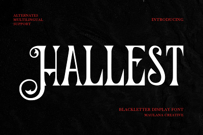 Hallest Blackletter Display Font animation branding design font fonts graphic design illustration logo nostalgic