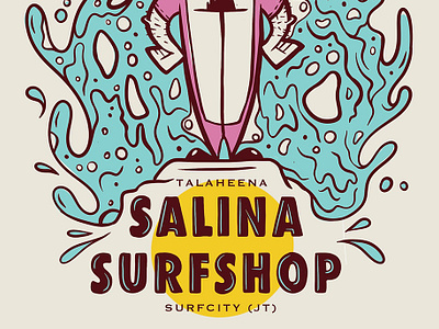 Salina Surfshop branding character character design designforsale mascot mascot design procreate salina surfshop summer surf surfboard surfing surfshop