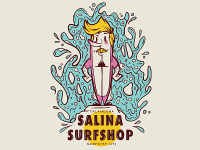 Salina Surfshop branding character character design designforsale mascot mascot design procreate salina surfshop summer surf surfboard surfing surfshop