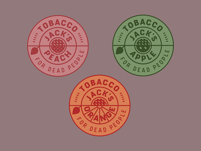 Jack's Tobacco Elements apple brand branding fruit jar lable logo logotype mark orange peach sticker tobacco
