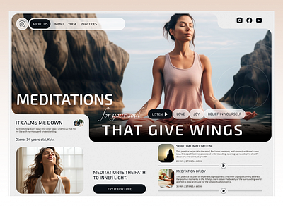 Landing Page Meditations design figma ui