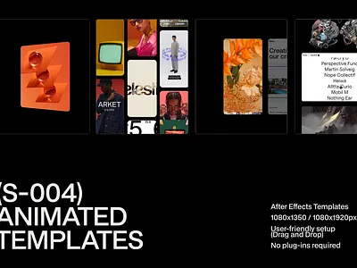 S-004 Animated Templates after effects template animated instagram animated instagram post animated iphone instagram template looping motion template motion template presentation template social media mockups ui template web design mockup website template