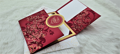 WINE RED SHIMMERY FLORAL THEMED WEDDING INVITAT indian wedding card sample indianweddingcards