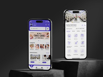 Nail Salon Booking App menicure nail nail art pedicure salon ui ux